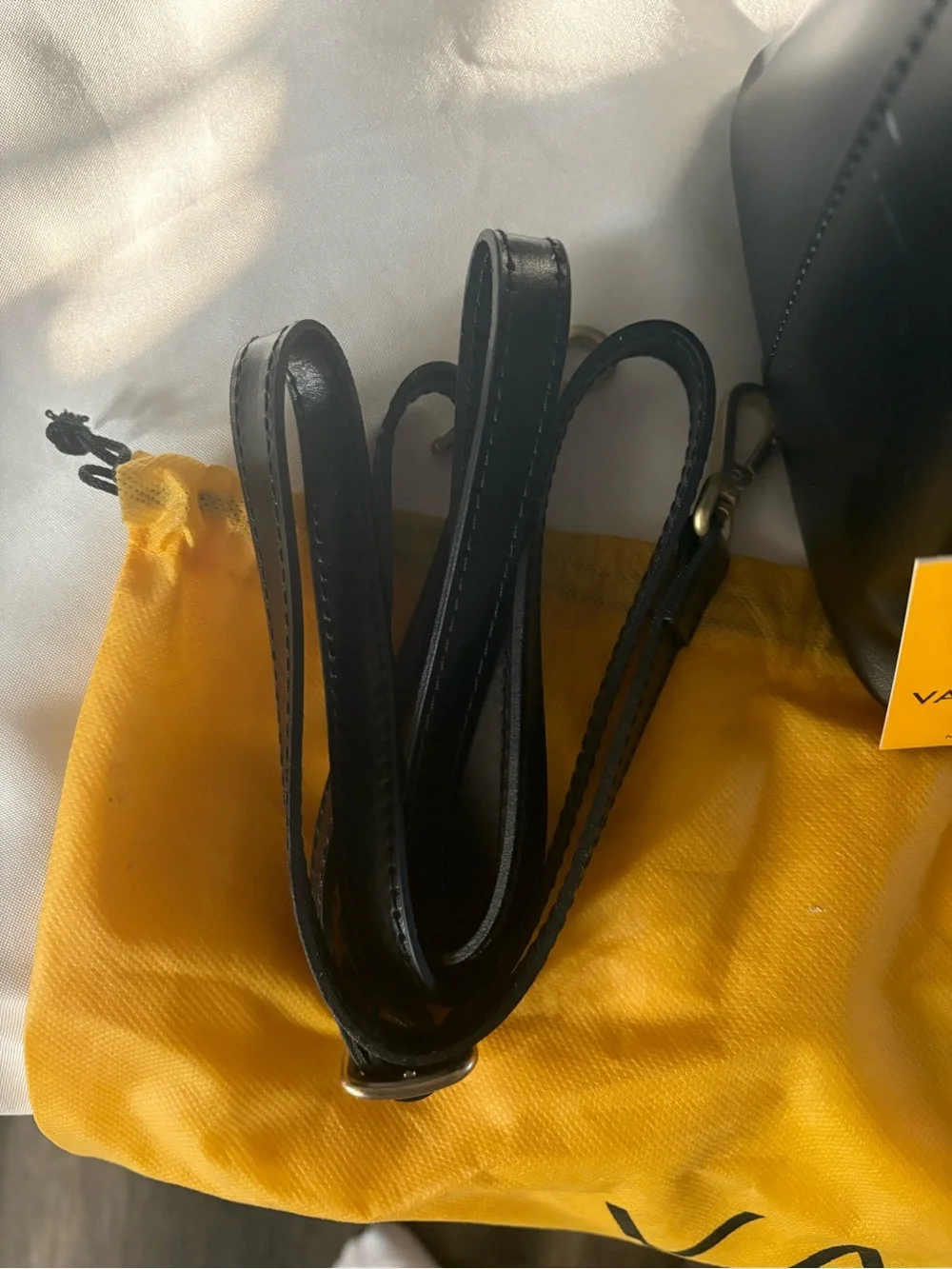 Valentino Black Leather Satchel with Gold Hardware
